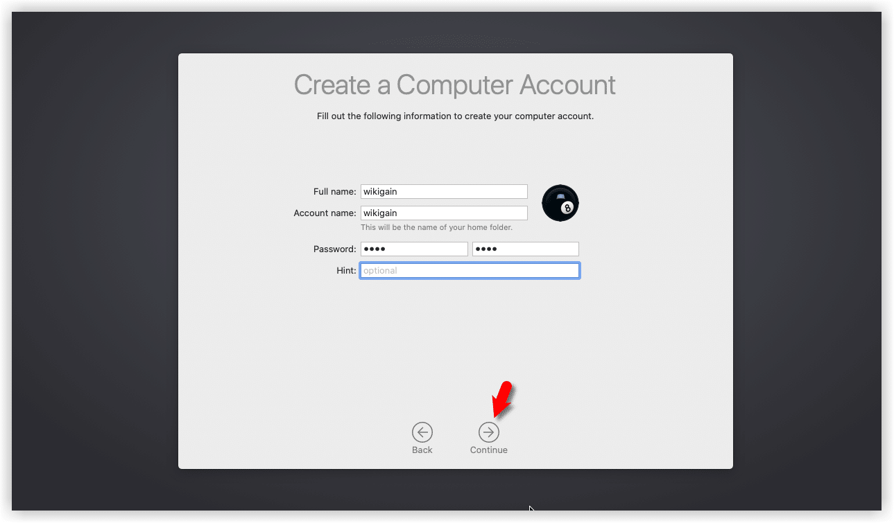 Create Catalina Computer Account