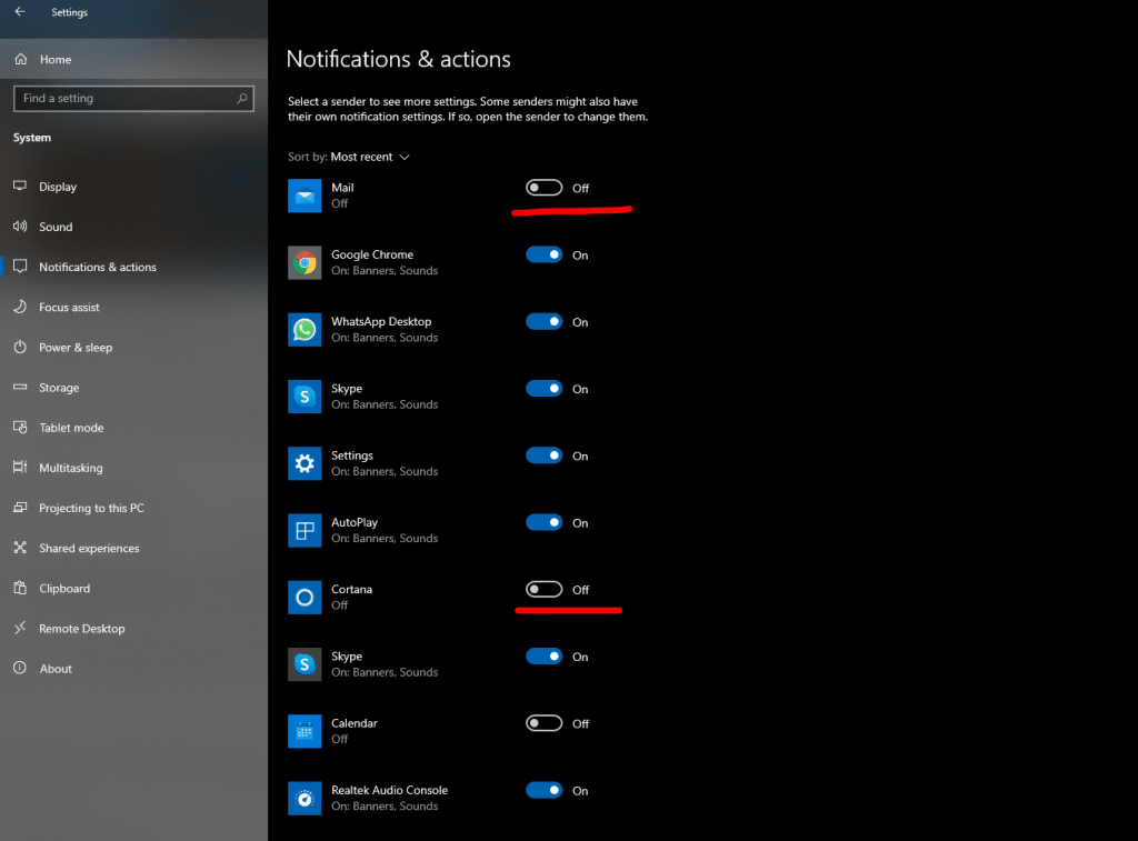 Speed Up Windows 10: Disable Notifications