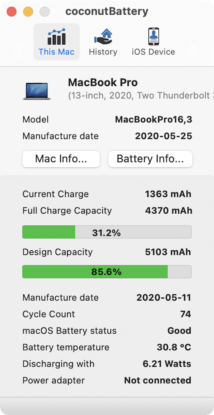 The MacBook Air and MacBook Pro on the M1 are drastically reduced in battery capacity. Check your laptop!