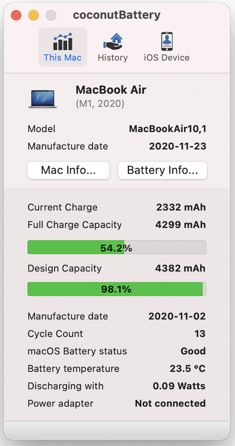 The MacBook Air and MacBook Pro on the M1 are drastically reduced in battery capacity. Check your laptop!