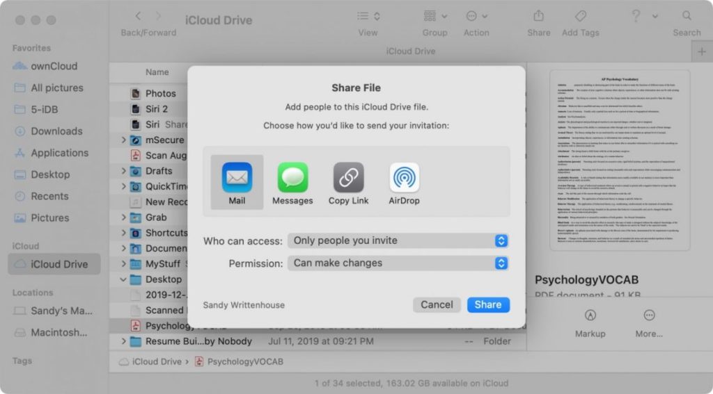 Ways to Send Files Between Macs: icloud drive