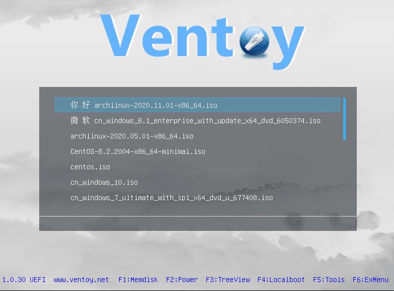 Free utility Ventoy writes several ISO images to a USB flash drive at once: How to use it?