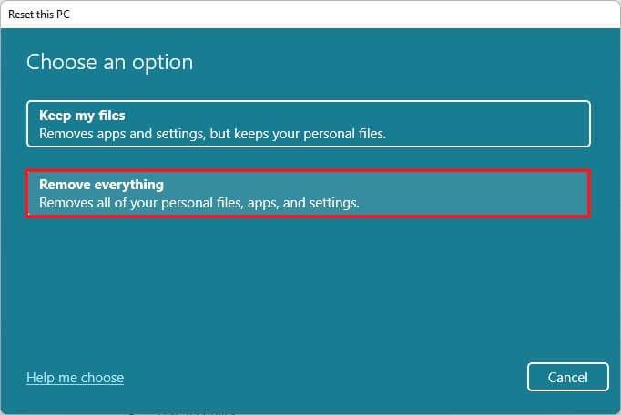 How to Clean install Windows 11 using Reset this PC local image