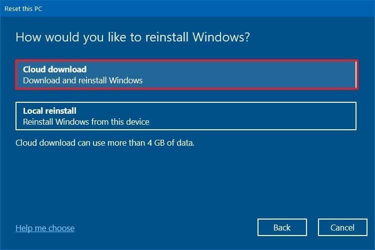 How to Clean install Windows 11 using Reset this PC Cloud download
