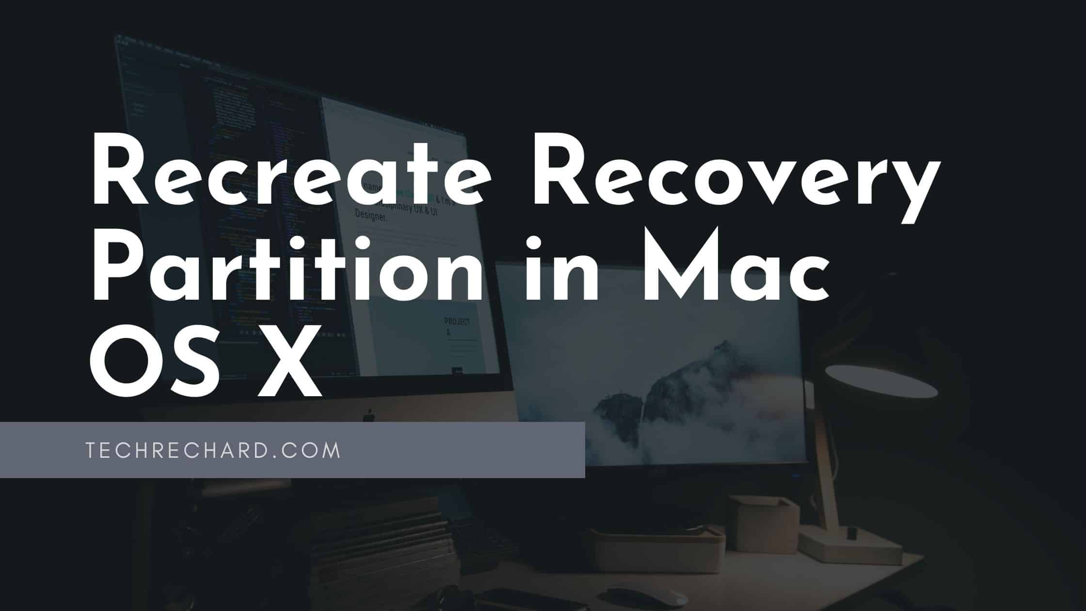 How to Recreate Recovery Partition in Mac OS X