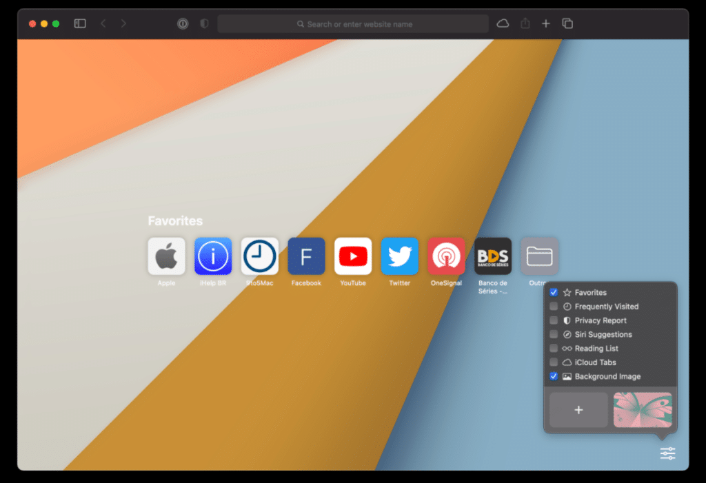 How to set custom background image in Safari for Mac