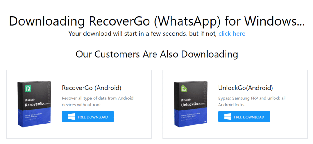 Download RecoverGO Whatsapp Data Recovery Software