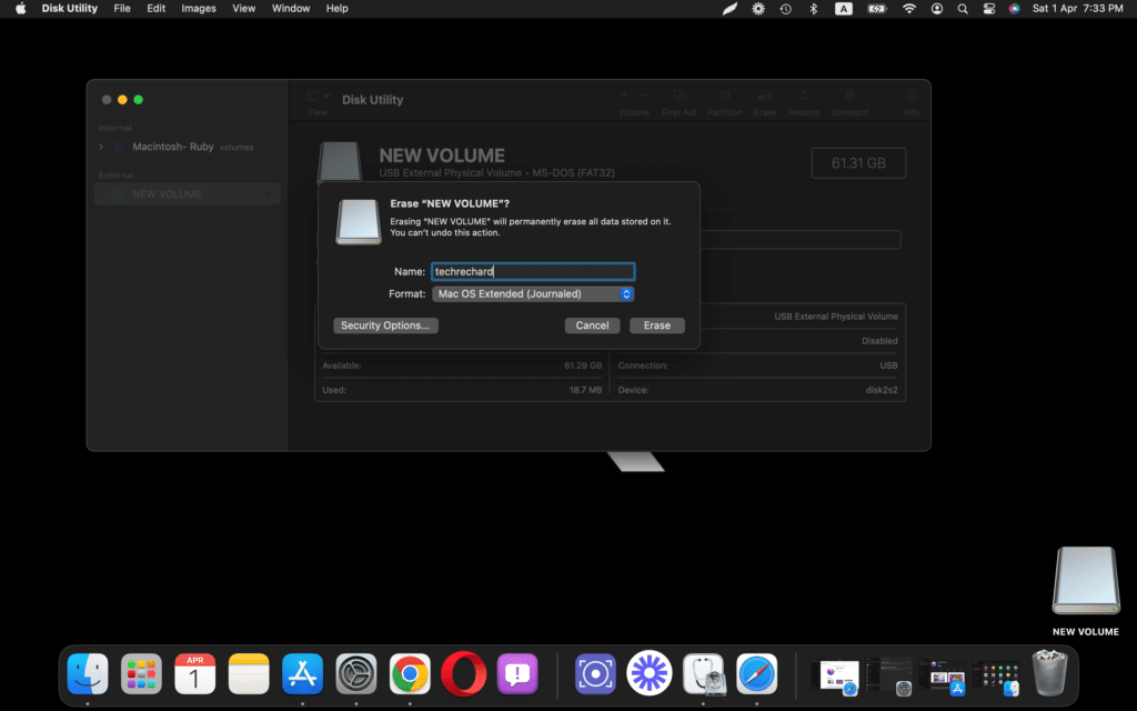 Format the pen drive to create bootable installation media for macOS Monterey