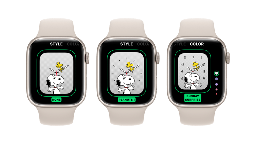 Introducing the New Apple Watch Faces in watchOS 10: Snoopy and Palette