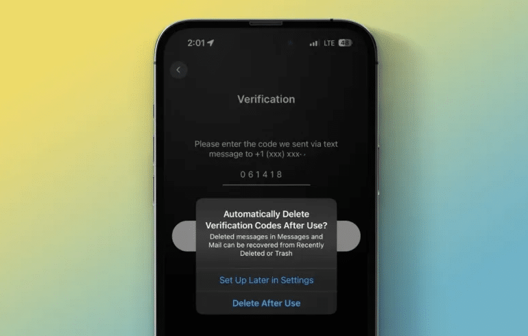 Automatically Deleting SMS with Verification Codes on iPhone with iOS 17