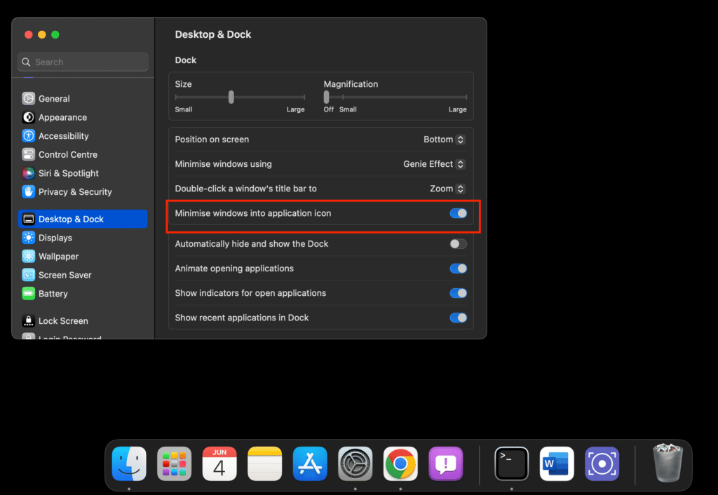 Managing Window Minimization to App Icon on Dock