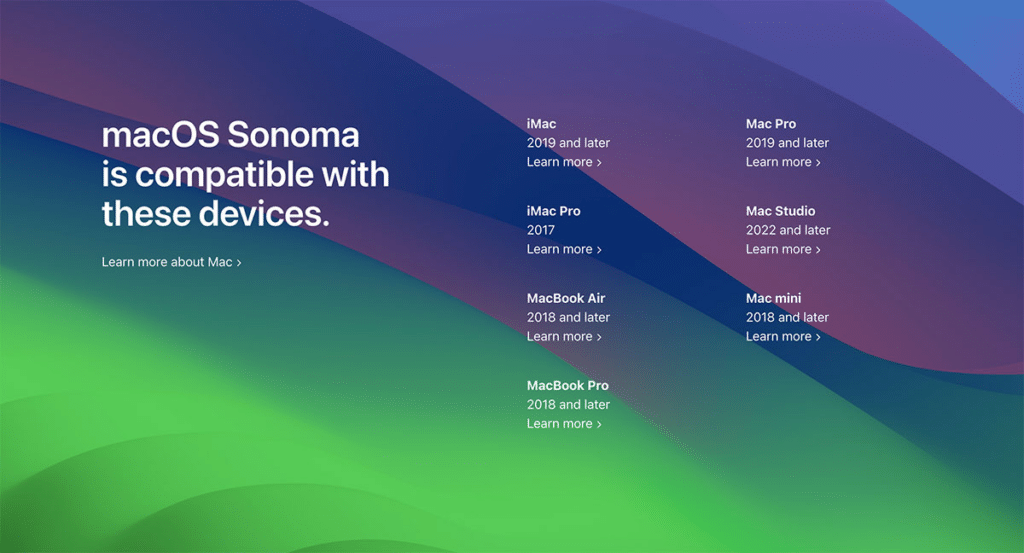 Which Macs will support macOS Sonoma