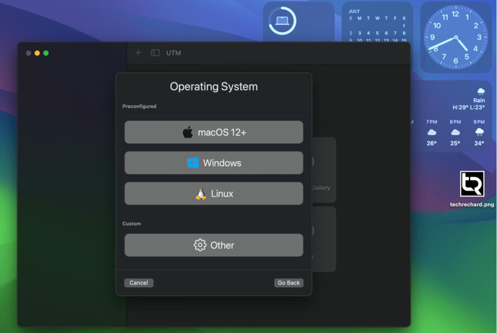 Creating a virtual machine of macOS Sonoma using UTM