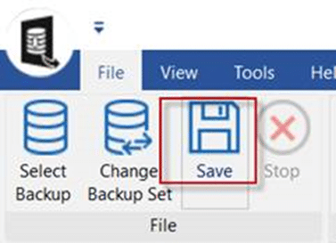 Click the save icon to restore data